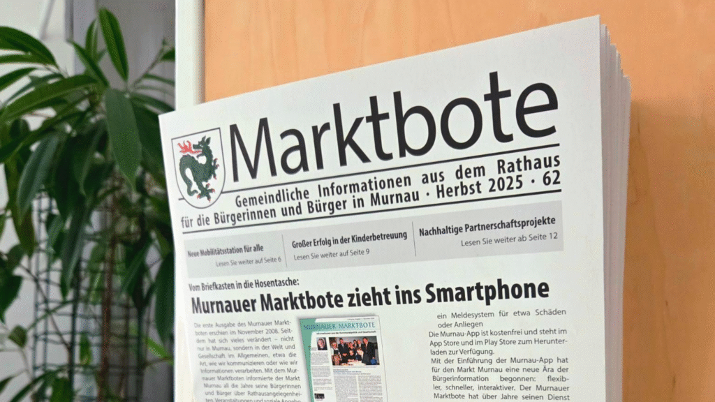 Murnauer Marktbote - Ausschnitt der Startseite des letzten Murnauer Marktboten