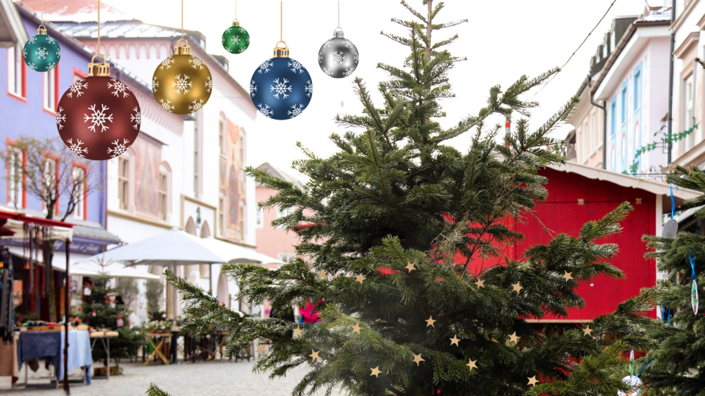 Kleiner Christbaum in der Murnauer Fußgängerzone