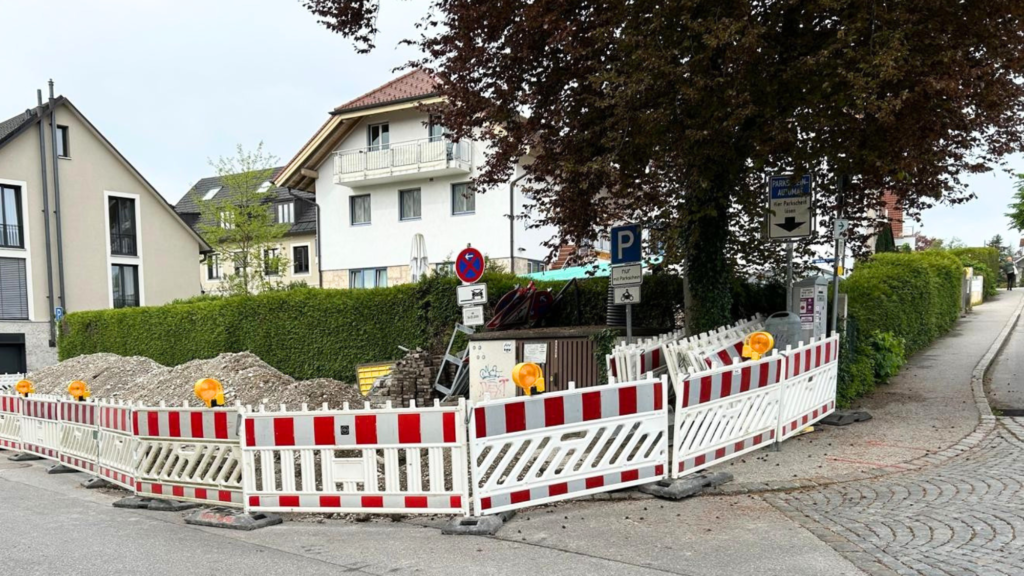 Foto einer Baustelle in der Petersgasse Murnau