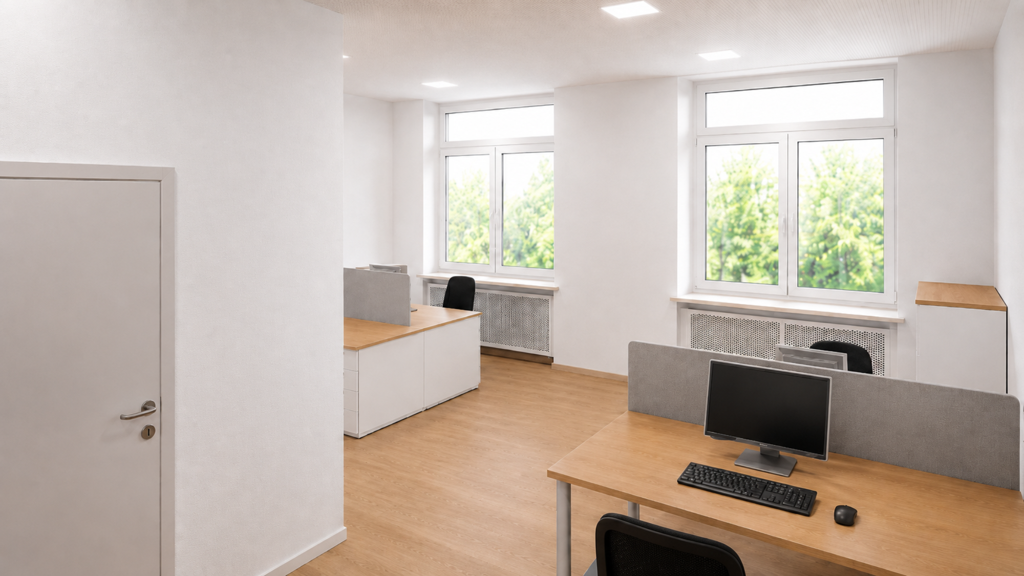 Blick in einen modernen Büroraum im Murnauer Unternehmensquartier