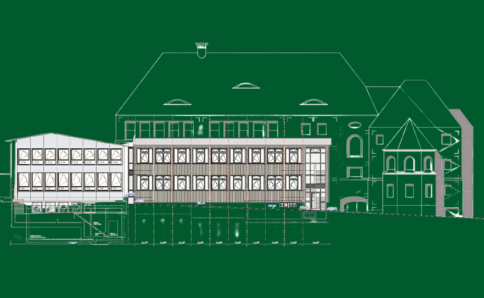 Seitliche Skizze der Emanuel-von-Seidl-Grundschule